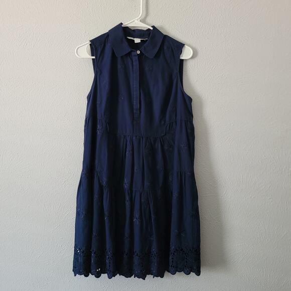Diane Von Furstenberg Lace cut out Sleeveless dress in navy - Picture 8 of 10